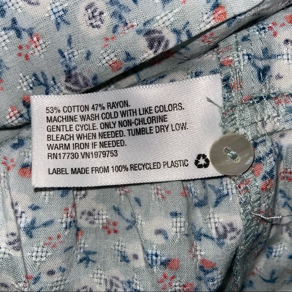 Universal Thread Green Floral Flounce Ruffle Tunic Top XL Sleeveless High Neck - Picture 11 of 12